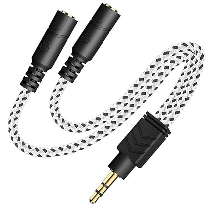 DUKABEL Headphone Splitter, Knitted 3.5mm Audio Splitter TRS 3-Pole Aux by DuKabel