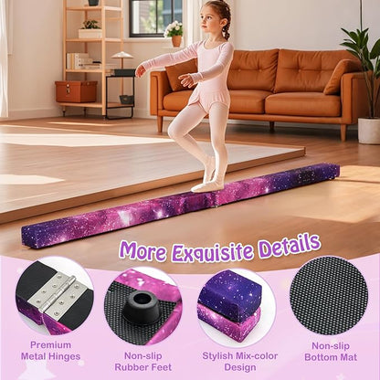 Giantex 7FT/8FT/9FT Balance Beam, Folding Gymnastics Beam w/Carry Handles - Image 5