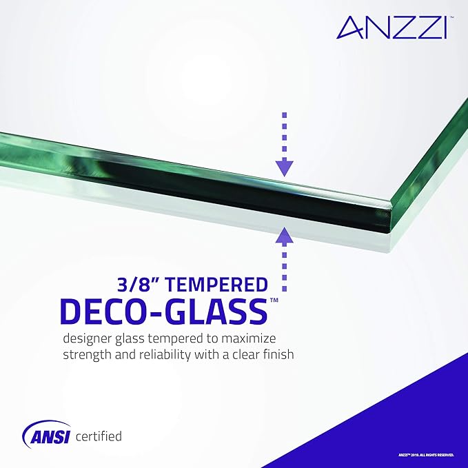 ANZZI 72" x 30" Frameless Shower Door in Brushed Nickel, Water Repellent Glass - Image 7