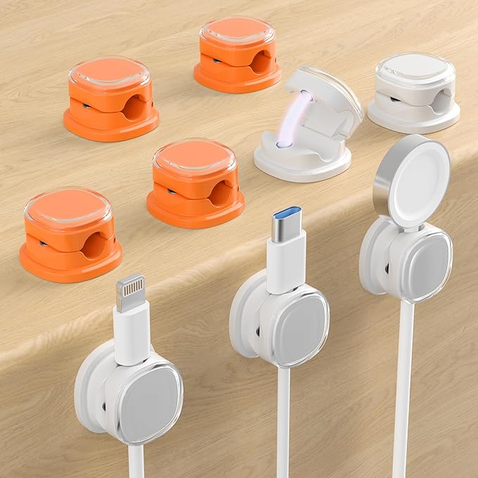 Magnetic Cable Clips, Adjustable Cord Holder Management, Adhesive Wire Keeper by COOCAT