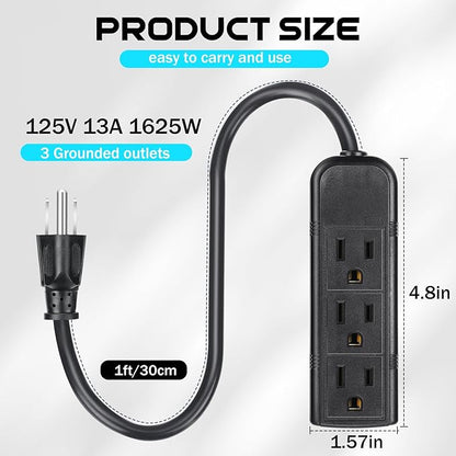 Copkim 20 Pack 3 Outlet Power Strip Extension Cord - Image 2