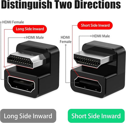 AGVEE 2 Pack 180 Degree Angled HDMI Male to HDMI Female Adapter, U-Shaped - Image 3
