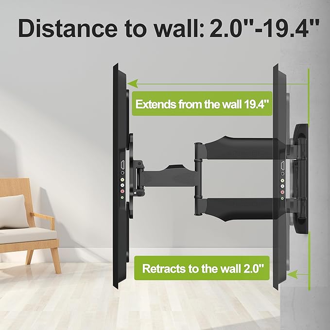 USX MOUNT Full Motion TV Wall Mount Bracket - Image 2