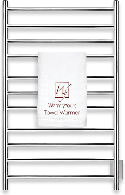 WarmlyYours Malta Heated Towel Rack, 11-Bar Electric Towel Warmer, Hardwired by WarmlyYours