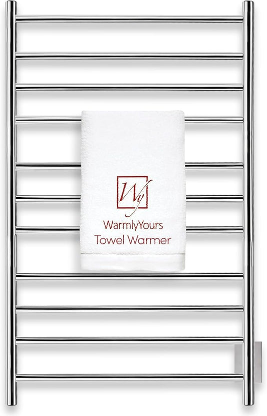 WarmlyYours Malta Heated Towel Rack, 11-Bar Electric Towel Warmer, Hardwired by WarmlyYours