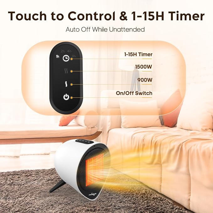 Small Ceramic Heaters for Indoor Use, 1500W PTC Electric Heating - Image 7