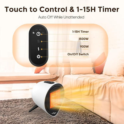 Small Ceramic Heaters for Indoor Use, 1500W PTC Electric Heating - Image 7