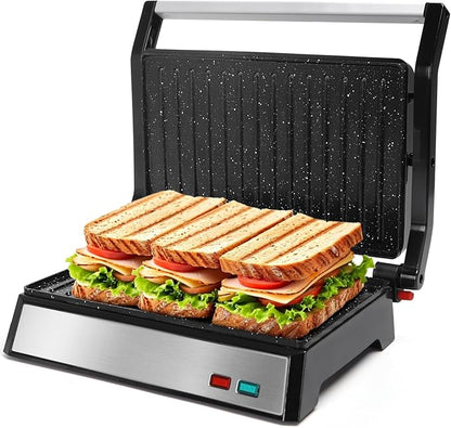 Aigostar Panini Press, 1200W Sandwich Maker and Electric Indoor Grill by Aigostar