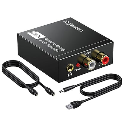 DAC 192KHz Digital to Analog Audio Converter, Optical to RCA Adapter by Digitconvert