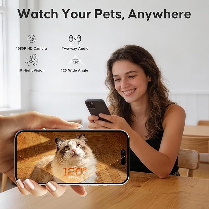 Automatic Cat Feeder with Camera, WiFi Cat Food Dispenser with App Control - Image 2