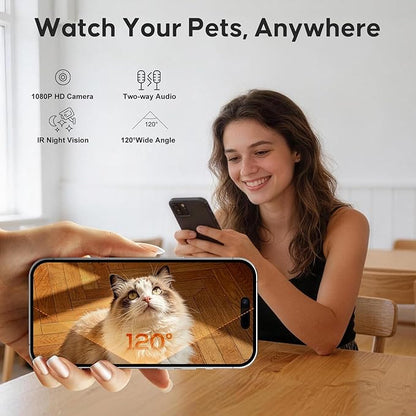 Automatic Cat Feeder with Camera, WiFi Cat Food Dispenser with App Control - Image 2