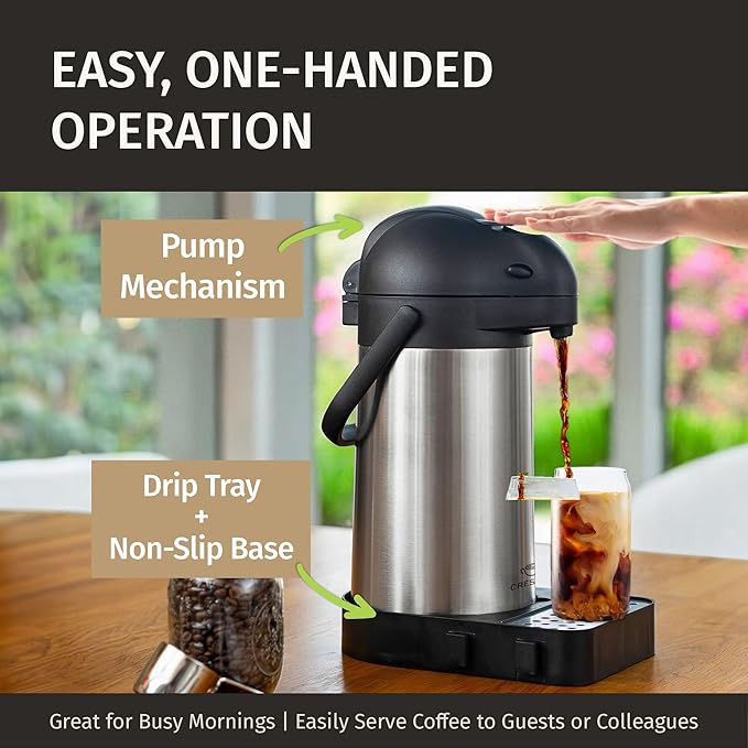 Coffee Carafe with Pump & Drip Tray - 74oz / 2.2L - Image 6