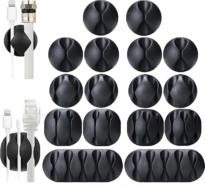 OHill 16-Pack Black Cord Organizer by OHill