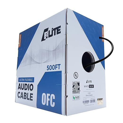 Elite 12/2 Speaker Wire, 12AWG/2-Conductor, UL Listed, by InfinityCableProducts