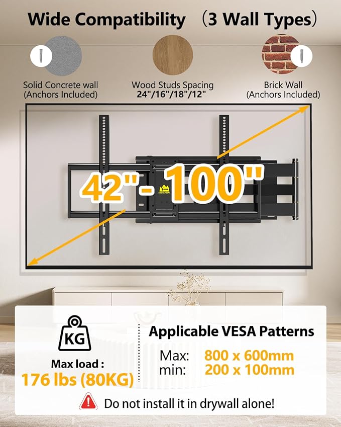 FORGING MOUNT Long Arm Full Motion TV Wall Mount - Image 3