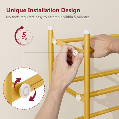 Tajsoon Expandable Shoe Rack for Closet 4 Tier, 29“-41“Adjustable & Stackable - Image 4
