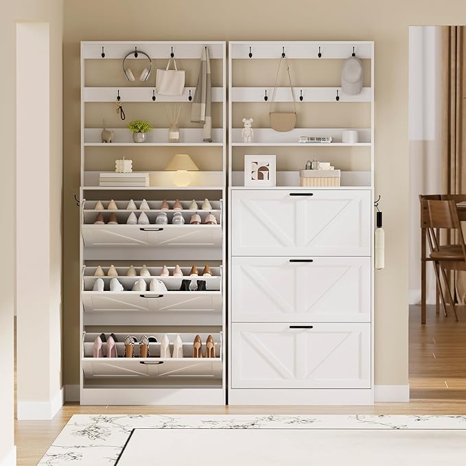 EOYUTLLY Shoe Cabinet Storage for Entryway, Narrow Shoe Rack Cabinet - Image 4