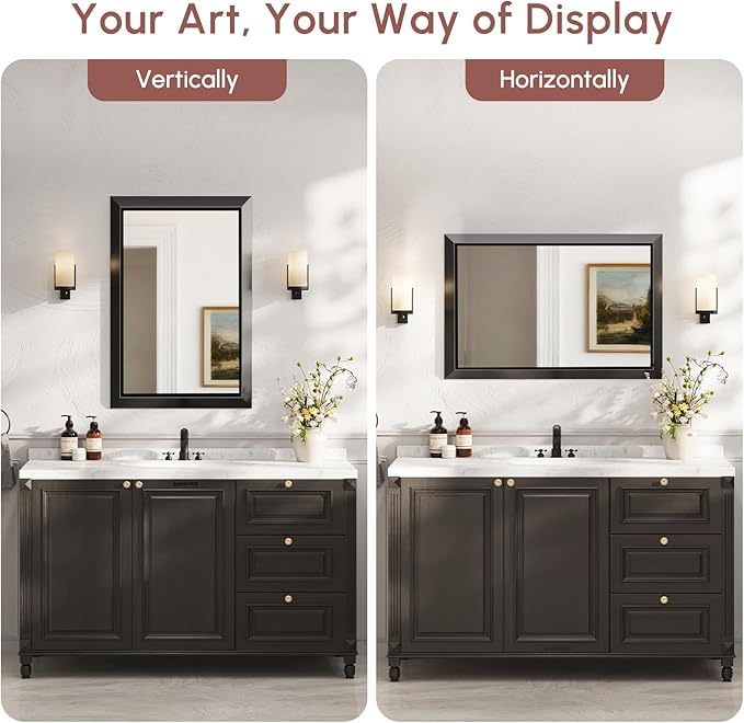 USHOWER Bathroom Mirror, 24x36 Rectangular Mirrors - Image 6