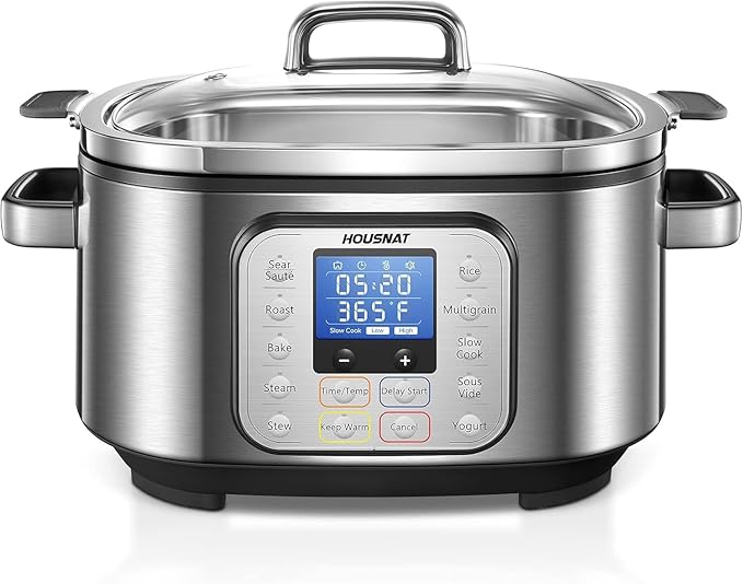 HOUSNAT Slow Cooker, 10 in 1 Programmable Cooker, 304 Stainless Steel Rice by HOUSNAT