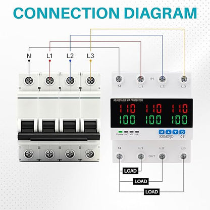 KNMIPJD Over Under Voltage Protection Device, 110V 100A Adjustable Circuit - Image 6
