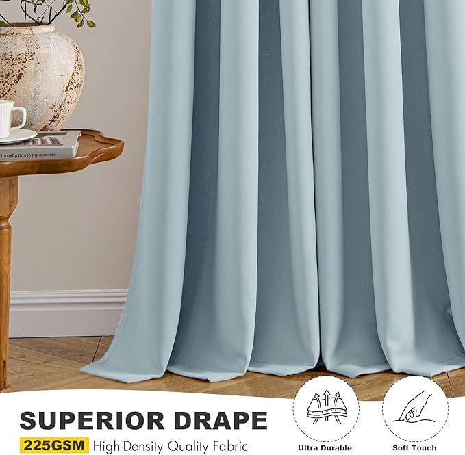 MIULEE Slate Blue Blackout Curtains - Image 5