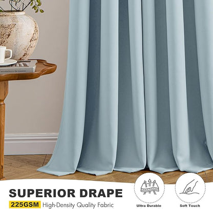 MIULEE Slate Blue Blackout Curtains - Image 5