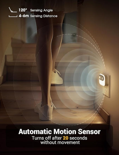JandCase Motion Sensor Night Light, Night Lights Plug into Wall 2 Pack - Image 4