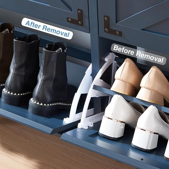 Shoe Storage Cabinet, Farmhouse Shoe Organizer - Image 5
