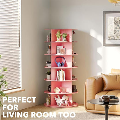 SpaceAid 6 Tier Rotating Shoe Rack Tower, Spinning Shoe Display Lazy Susan - Image 6