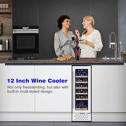 Tylza 12" Wine Cooler Refrigerator, 18 Bottles Capacity, Compact Freezerless - Image 2