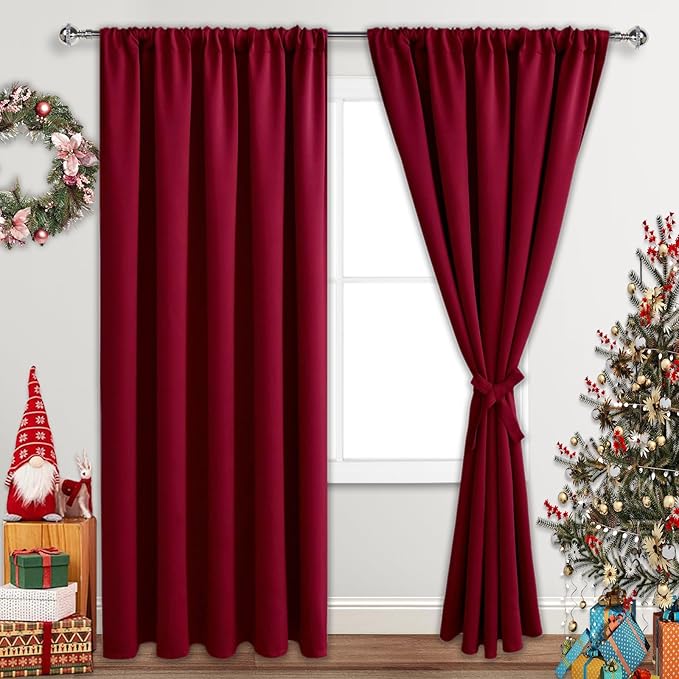 JIUZHEN Christmas Blackout Curtains by JIUZHEN