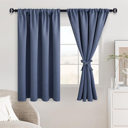 JIUZHEN Dusty Blue Blackout Curtains by JIUZHEN