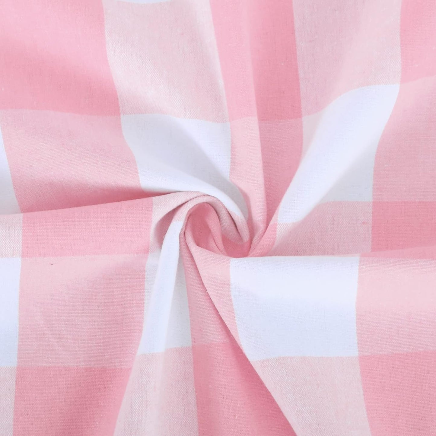 2 Pack Buffalo Check Valances for Windows Living Room 18 inches Long Classic Gingham Plaid Bedroom Bathroom Rod Pocket Country Farmhouse Kitchen Window Curtain Valances - 54"x18" Pink & White