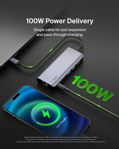 Belkin USB C Hub, 6-in-1 MultiPort Adapter Dock - Image 4