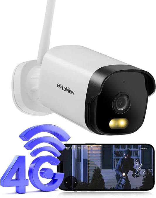 LaView 4G LTE Outdoor Security Camera, 2K HD Cameras by LaView