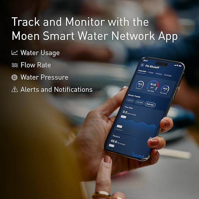 Moen Flo Smart Water Monitor and Automatic Shutoff Sensor, Wi-Fi Water Leak - Image 4