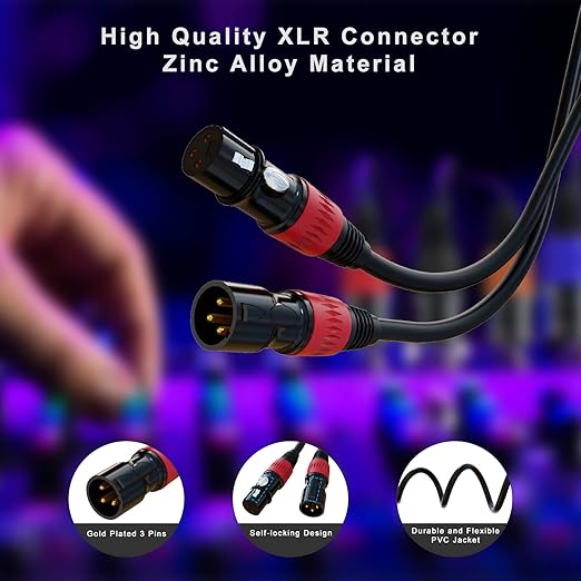 AuxLink XLR Cables 50FT 10Packs, XLR Microphone Cable Male to Female - Image 3