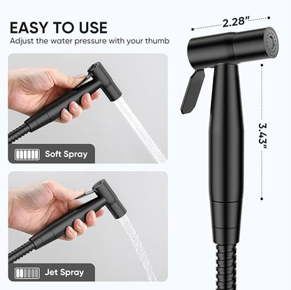 Arofa Black Bidet Sprayer for Toilet, Handheld Jet Sprayer Adjustable Water - Image 4