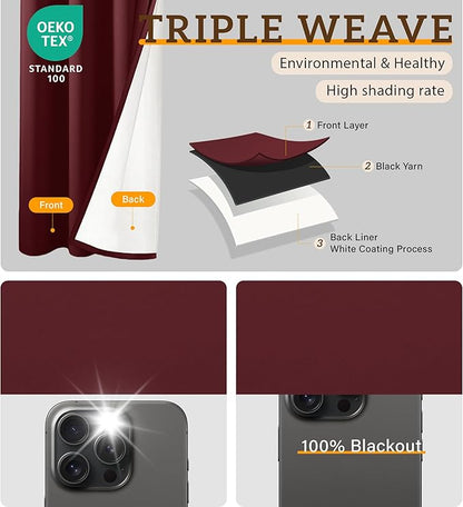 100% Blackout Curtains 108 Inch Length - Image 3