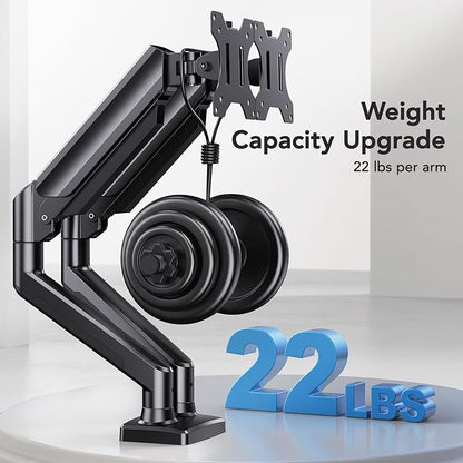 HUANUO Dual Monitor Mount for 2 Monitors up to 32 inches, Each Arm Holds Max - Image 5