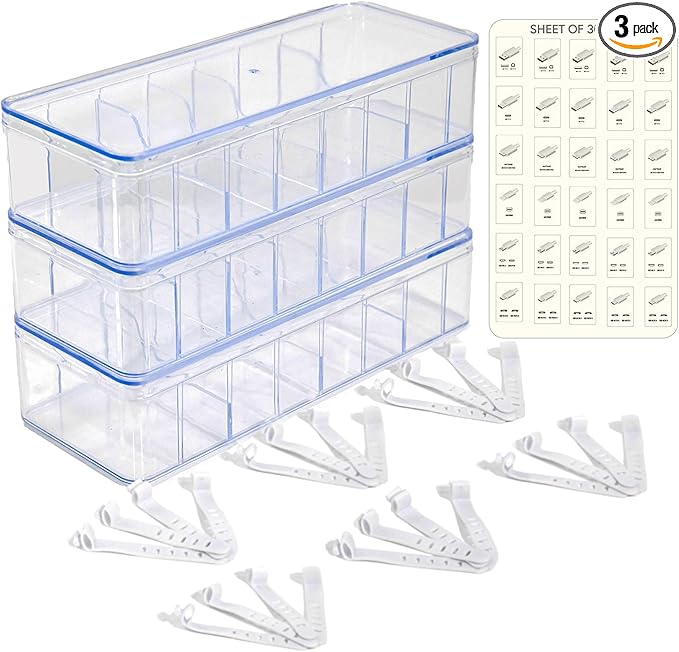 Set of 3 Cable Organizer Box W/Labels by CHRABI