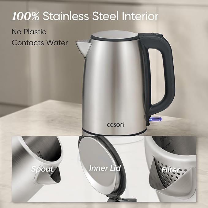 COSORI Electric Kettle, Plastic-Free Interior, 2 Lid Opening Angles, Automatic - Image 4