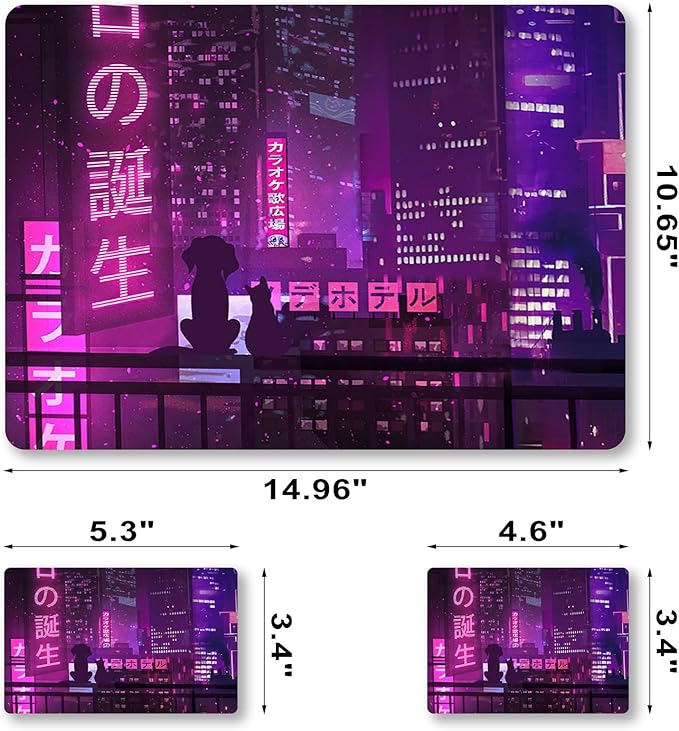 Laptop Skin Sticker Decal, Waterproof Removable, Neon Purple Sign City - Image 7