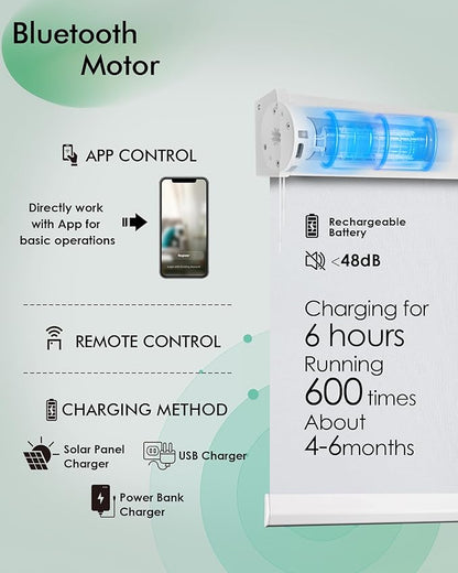 Yoolax Motorized Blinds with Remote, Light Filtering Remote Shades - Image 2
