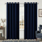 KOUFALL Navy Blue Extra Wide 100% Total Full Blackout Curtains by KOUFALL