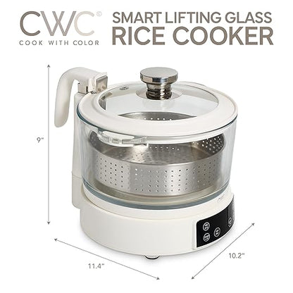 COOK WITH COLOR 3L Glass Mini Low Carb Rice Cooker – Holds 2 Cups Raw/Makes 6 - Image 3