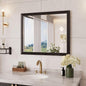 Amorho Bathroom Mirror Black, 30x36 Inch Thick Metal Framed Wall Mirrors by Amorho