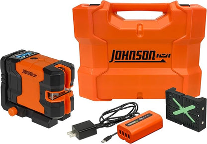 Johnson Level & Tool JLD300-GN2D Laser Level, Self-Leveling Cross-Line & 2 Dot by Johnson