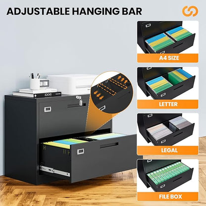 2 Drawer File Cabinets for Home Office, Metal Filing Cabinet - Image 5
