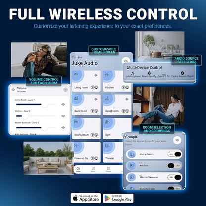 Juke-8: 8 Zone Multi-Room Amplifier | Built-in Music Streaming & Wireless App - Image 4